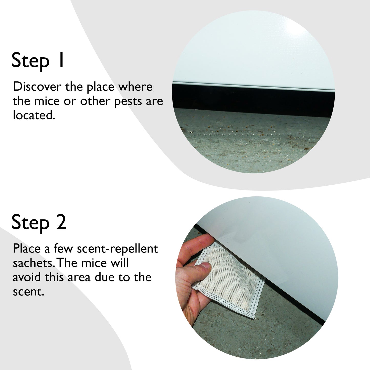 How to place mouse repellent pouches