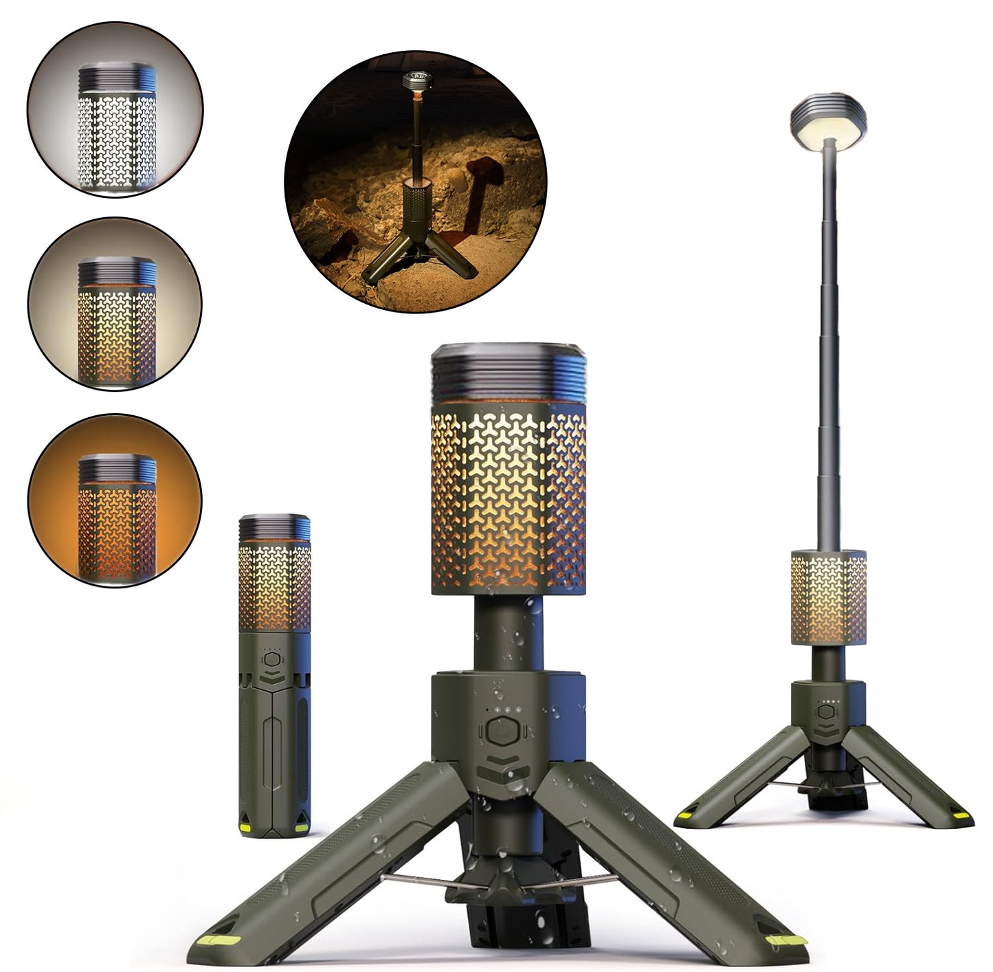 front view retractable camping light
